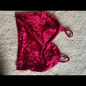 velvet crop top/ bra top